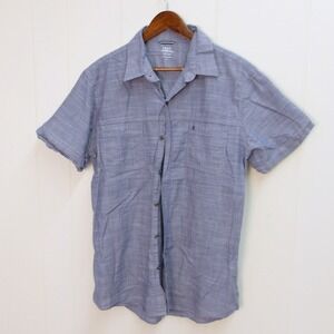 IZOD Saltwater Men's Blue Short Sleeve‎ Button Down Shirt Casual Sz L / #7274